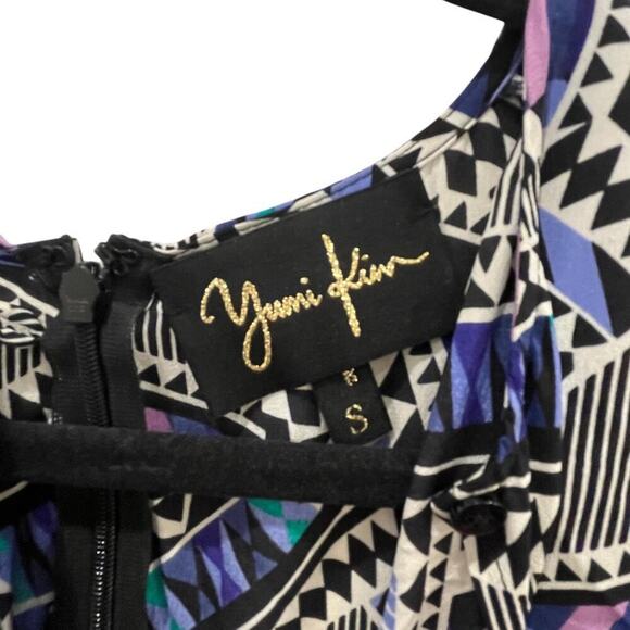 Yumi Kim Abstract Geometric Silk Long Sleeve Dress Size Small - Picture 5 of 6